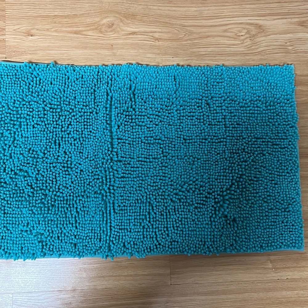 VAGAU Turquoise Bathroom Rugs 2 Pieces Chenille Bath Rug Mat